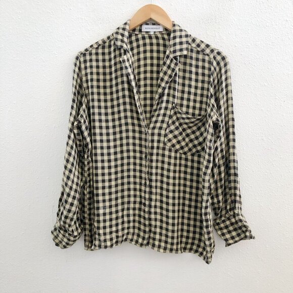 WE WORE WHAT Gingham Button-Up Shirt & Pants Pajama Set XXS Size - Picture 2 of 14